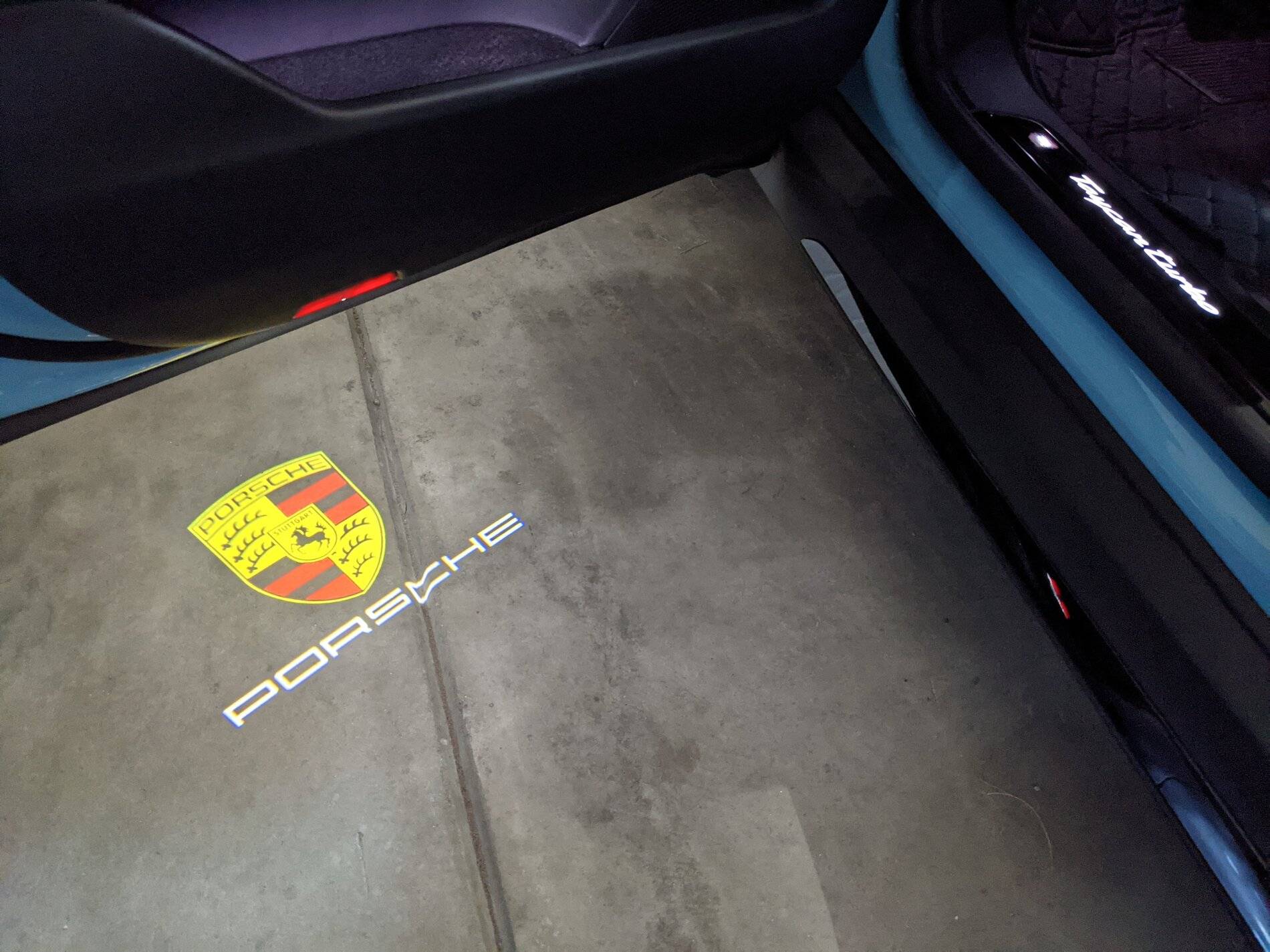 Porsche Taycan ‘PORSCHE’ Logo LED Door Courtesy Lights PXL_20210909_193239410