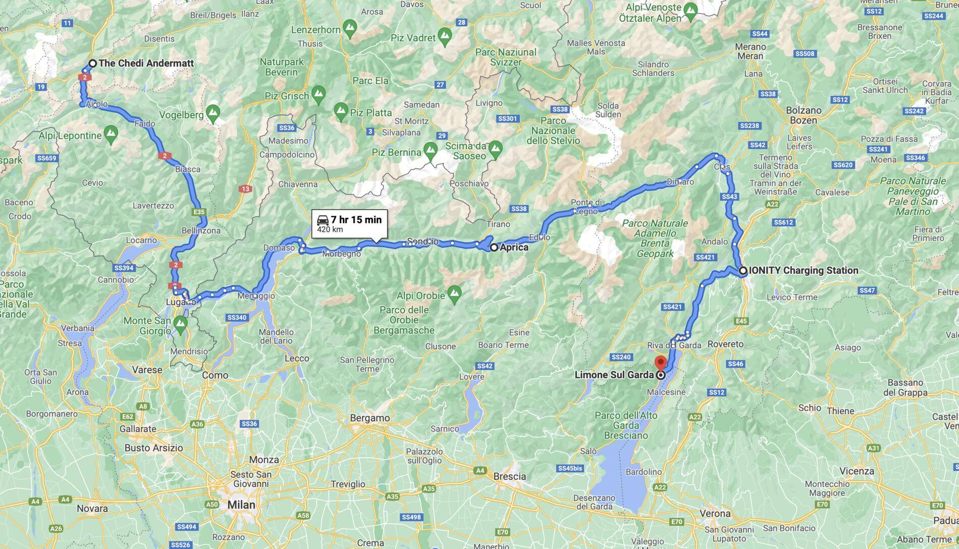 Porsche Taycan Western Europe Taycan road-trip report route ma