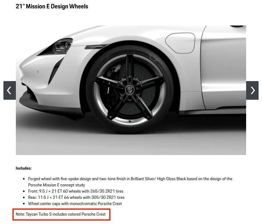 Porsche Taycan WTT: Mission E Centercaps for White/non-Colored Centercaps 1631800727182