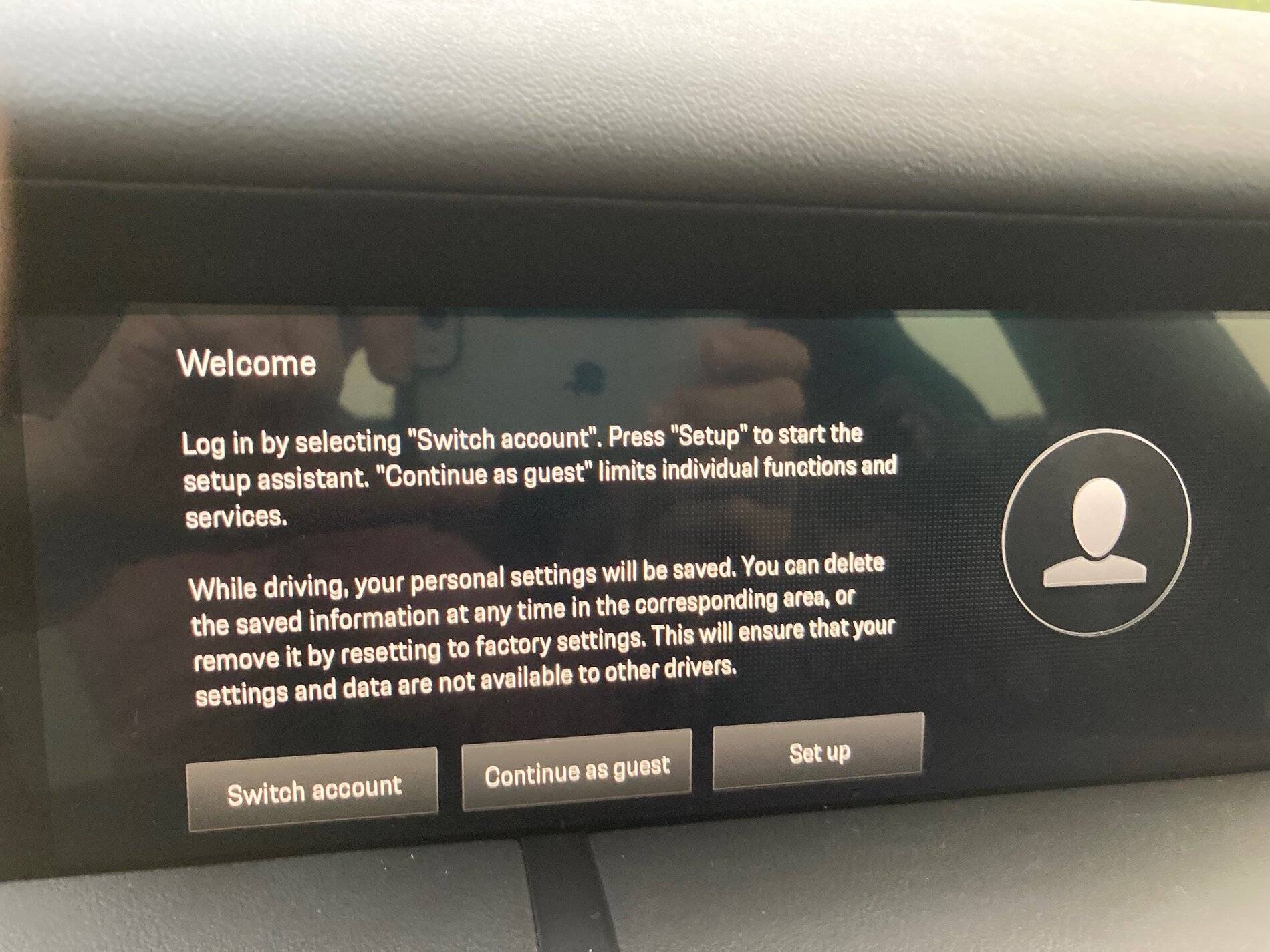 Porsche Taycan PCM Error / Warning Messages: "switch account" and "shift into P before exiting" IMG_5864