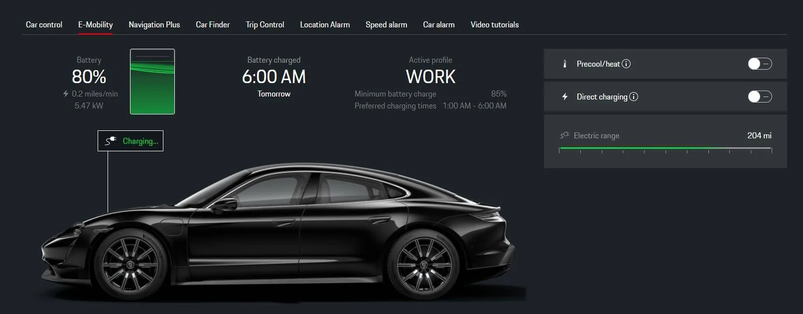 Porsche Taycan Charging limits Screenshot 2021-09-27 164044