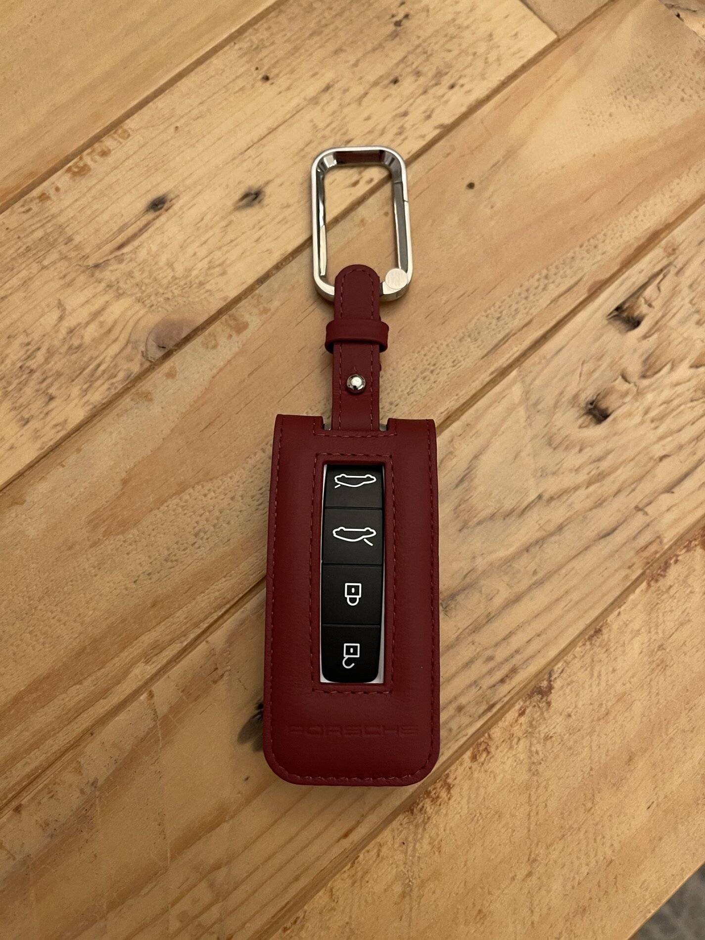 Porsche Taycan SOLD: Bordeaux Red Leather Key Case Photo Jan 12, 9 36 10 PM