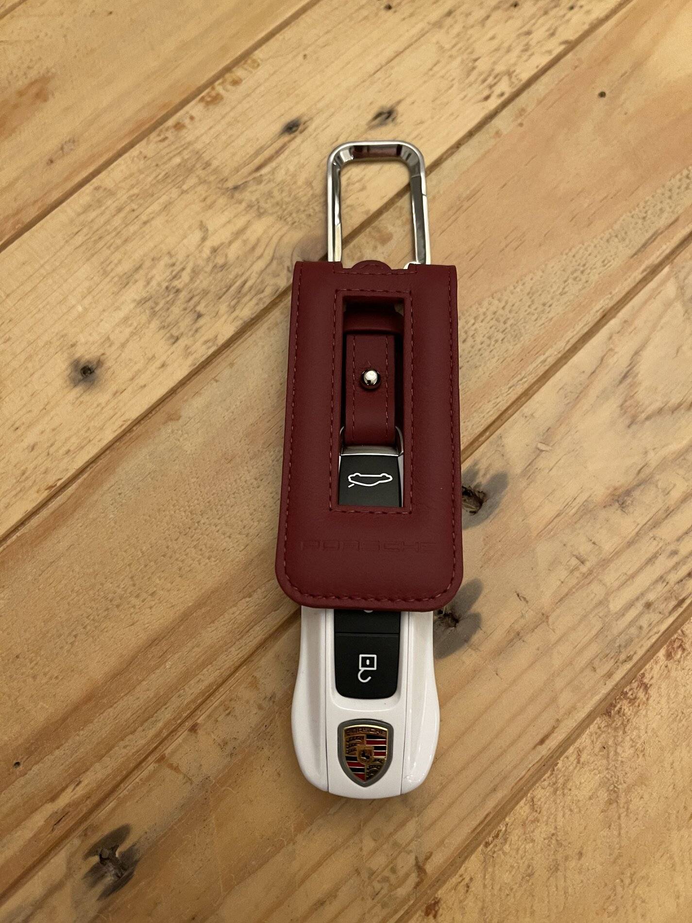 Porsche Taycan SOLD: Bordeaux Red Leather Key Case Photo Jan 12, 9 36 20 PM