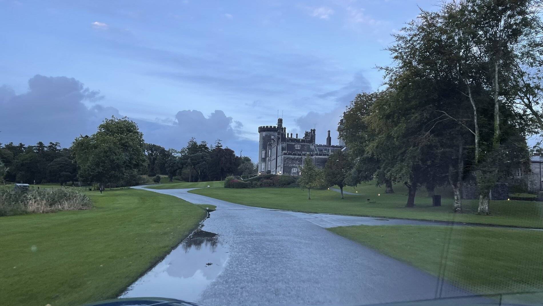 Porsche Taycan Short Road Trips: Weekends @ Irish Castles ? driveway