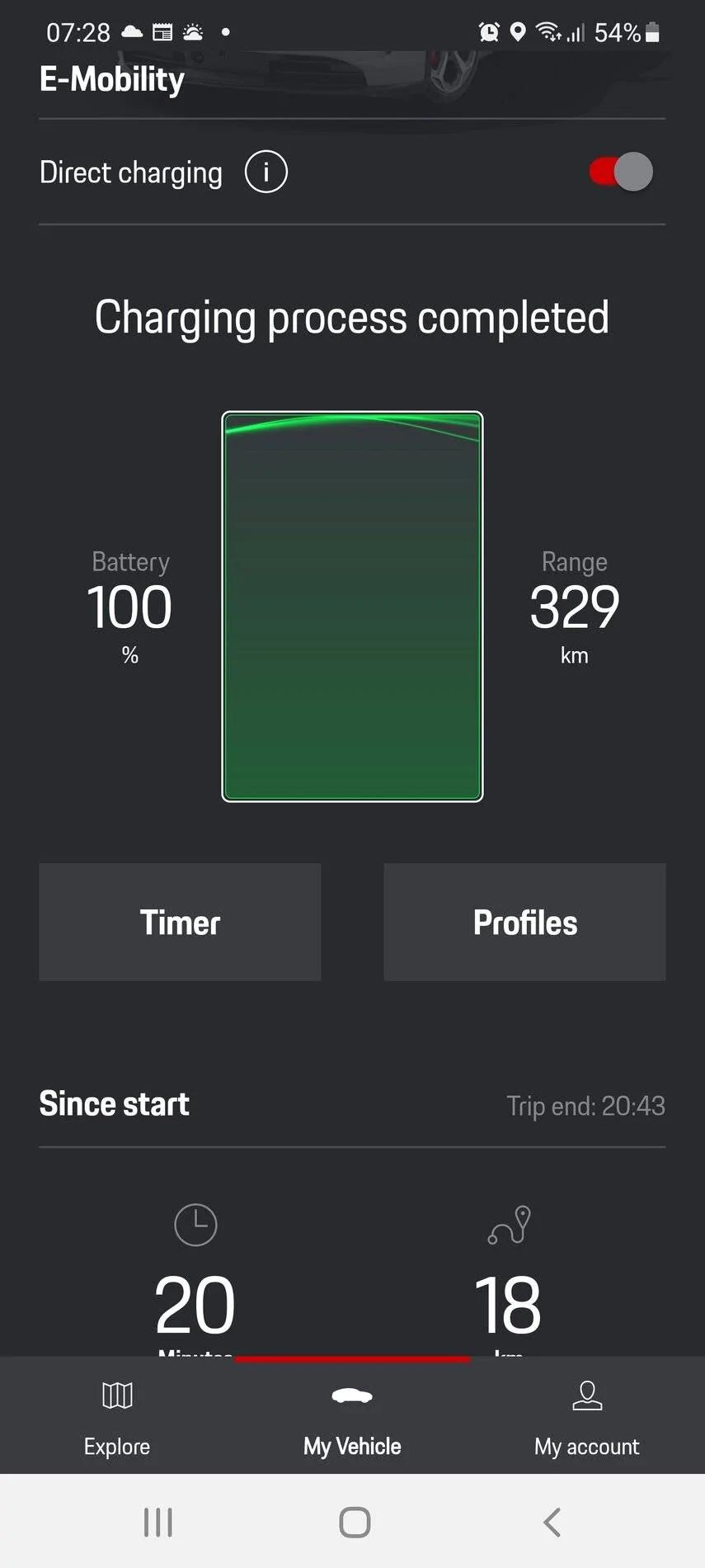 Porsche Taycan App showing different range than the car Screenshot_20211006-072826_Connect