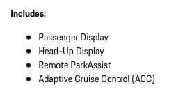 Porsche Taycan Anyone yet received their 2022 Taycan? Technology Package Question Screen Shot 2021-10-08 at 1.24.37 PM