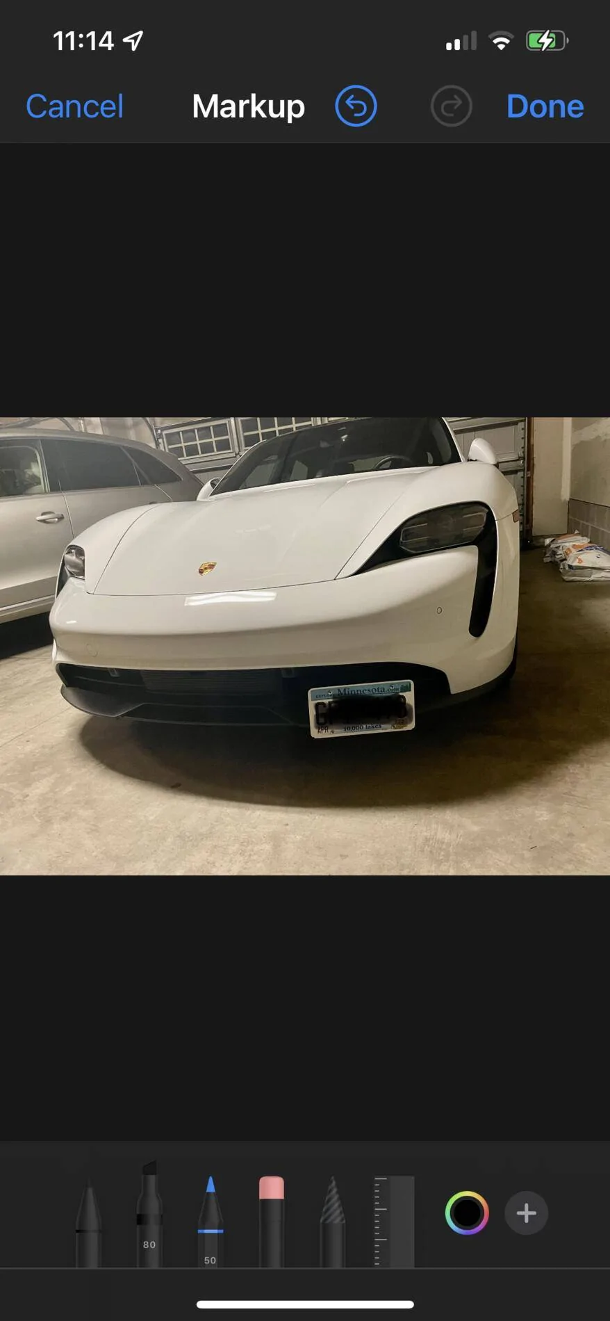Porsche Taycan Dealing with the front license plate 983ACBBB-D316-43DC-A9CA-25A6F21DB116