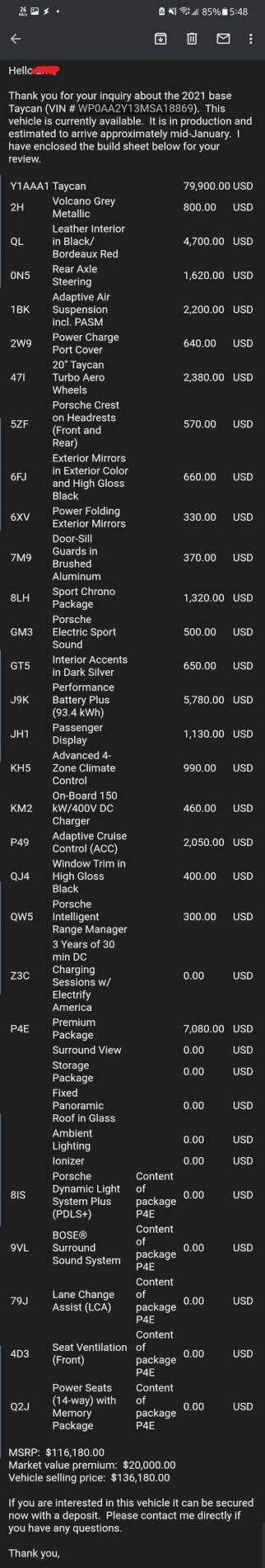 Porsche Taycan So, is it acceptable or normal for dealerships to add $20k Premium? 245490517_10159011264776973_4040015600054540659_n
