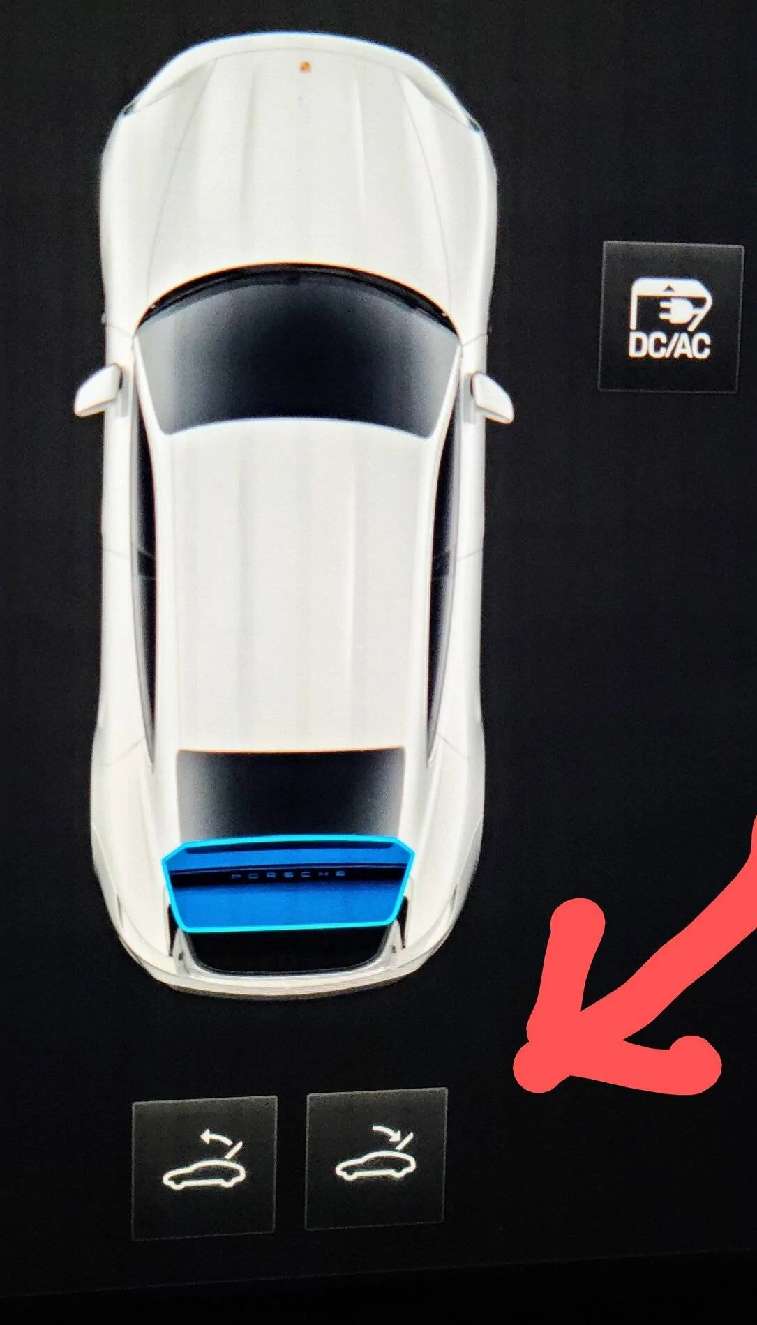 Porsche Taycan Comfort access hood opening…nailed it. 20211015_164657~2