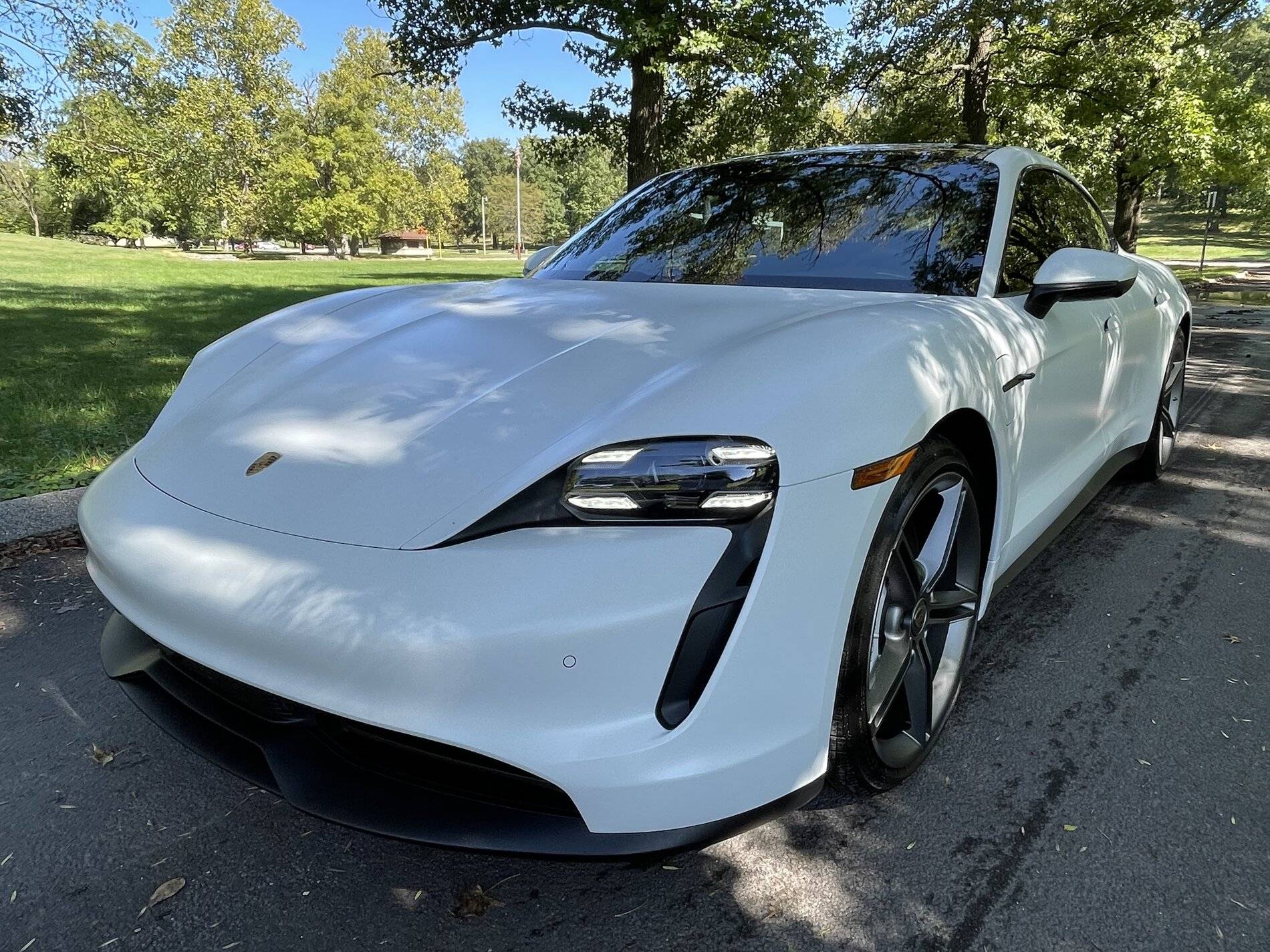 Porsche Taycan Any pics of standard white Taycan with Stealth wrap (not cwm) EE6203A6-AA60-46CD-B7D0-E91F8CDAE9D0