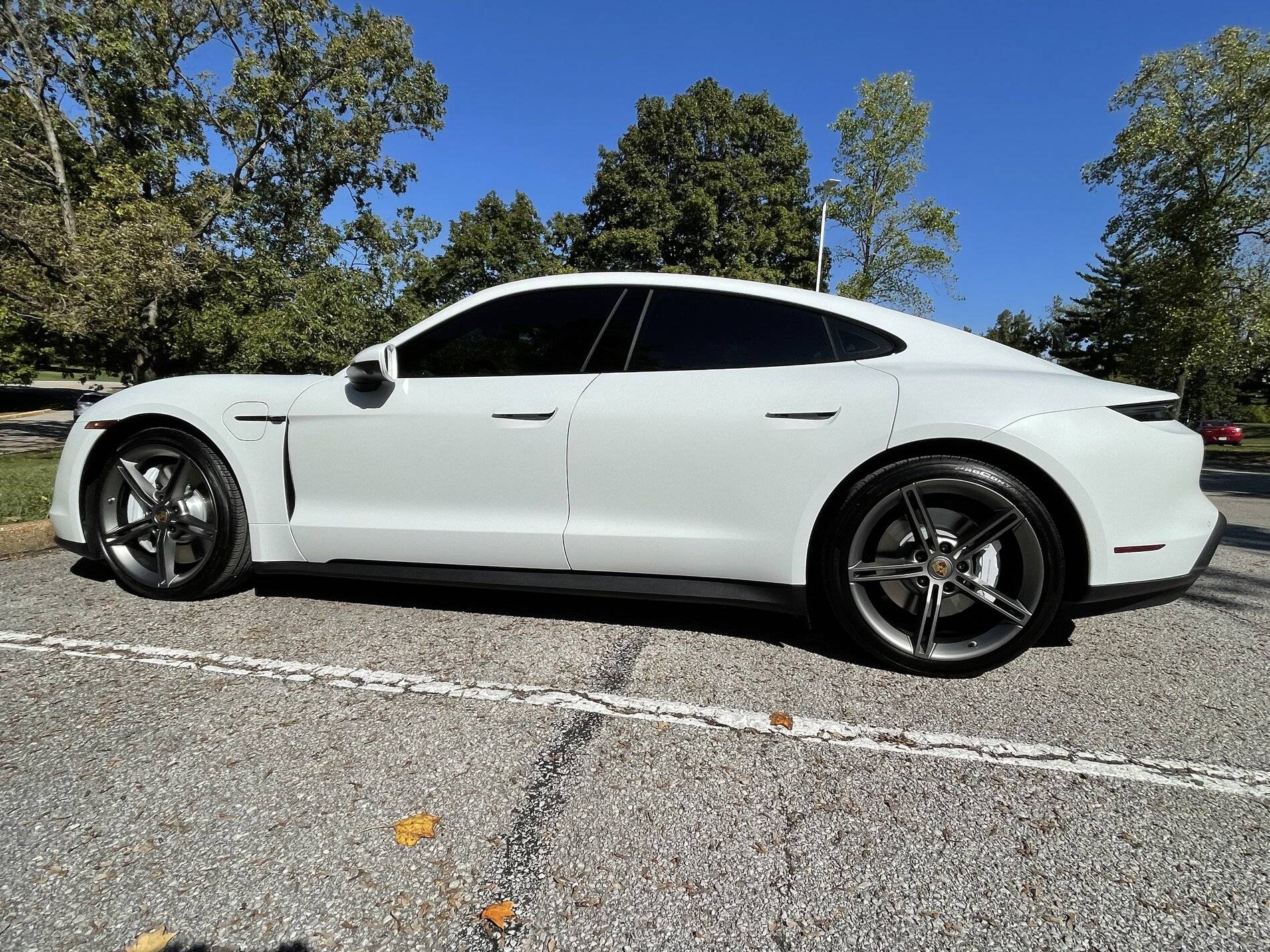 Porsche Taycan Any pics of standard white Taycan with Stealth wrap (not cwm) 060CF383-9D18-44CF-8A17-1DB37FD8DE77