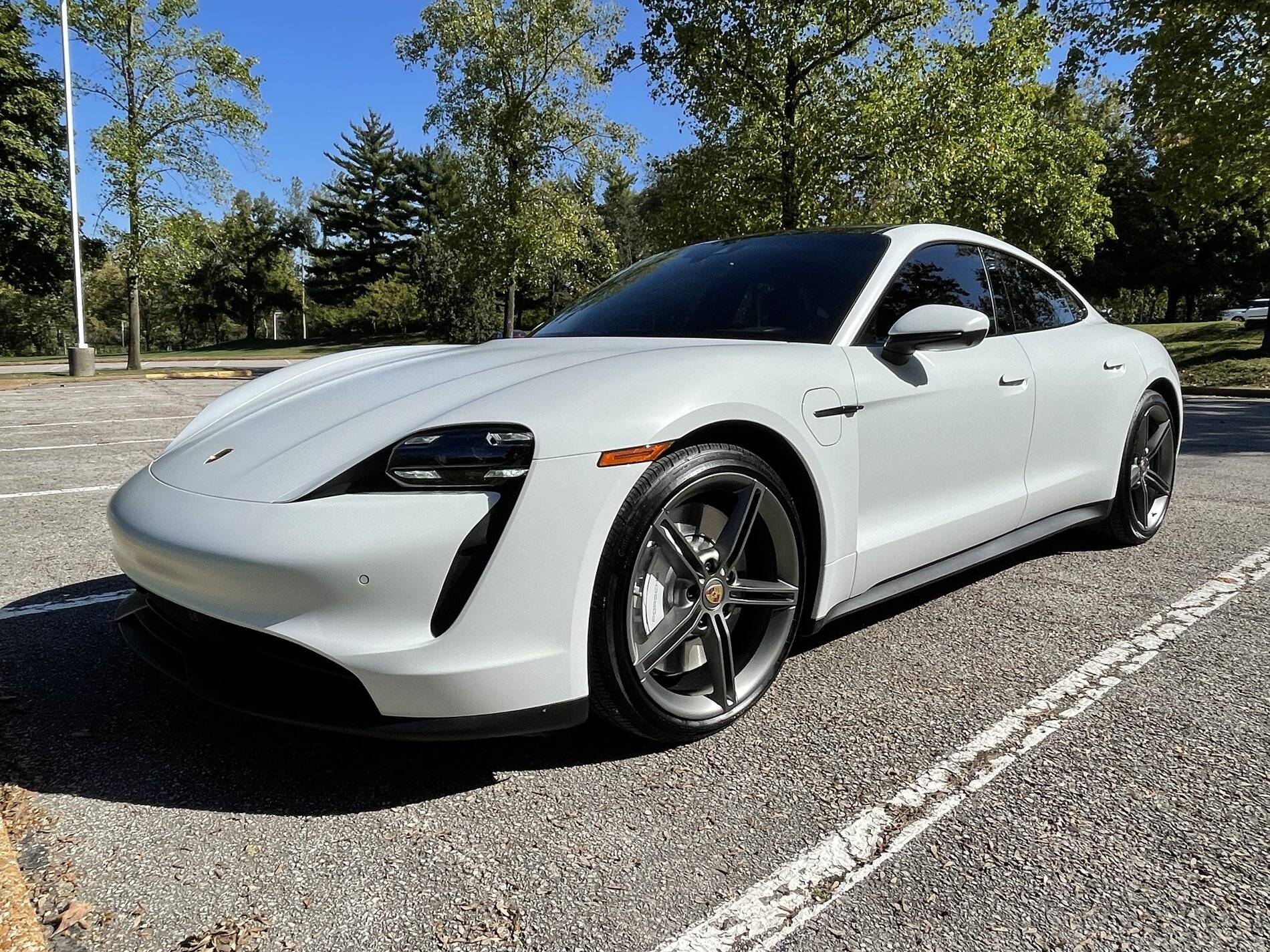 Porsche Taycan Any pics of standard white Taycan with Stealth wrap (not cwm) 86255B76-5A41-46F8-8020-16D8A7E0440B