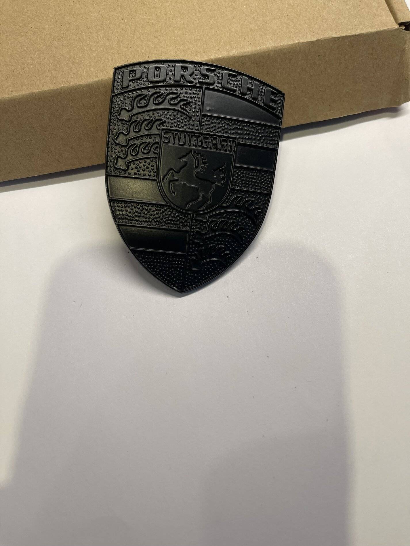 Porsche Taycan Black Hood Crest IMG_6801