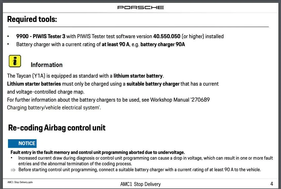 Porsche Taycan AMC1 Campaign TSB email from PCNA Screen Shot 2021-10-20 at 8.55.01 PM