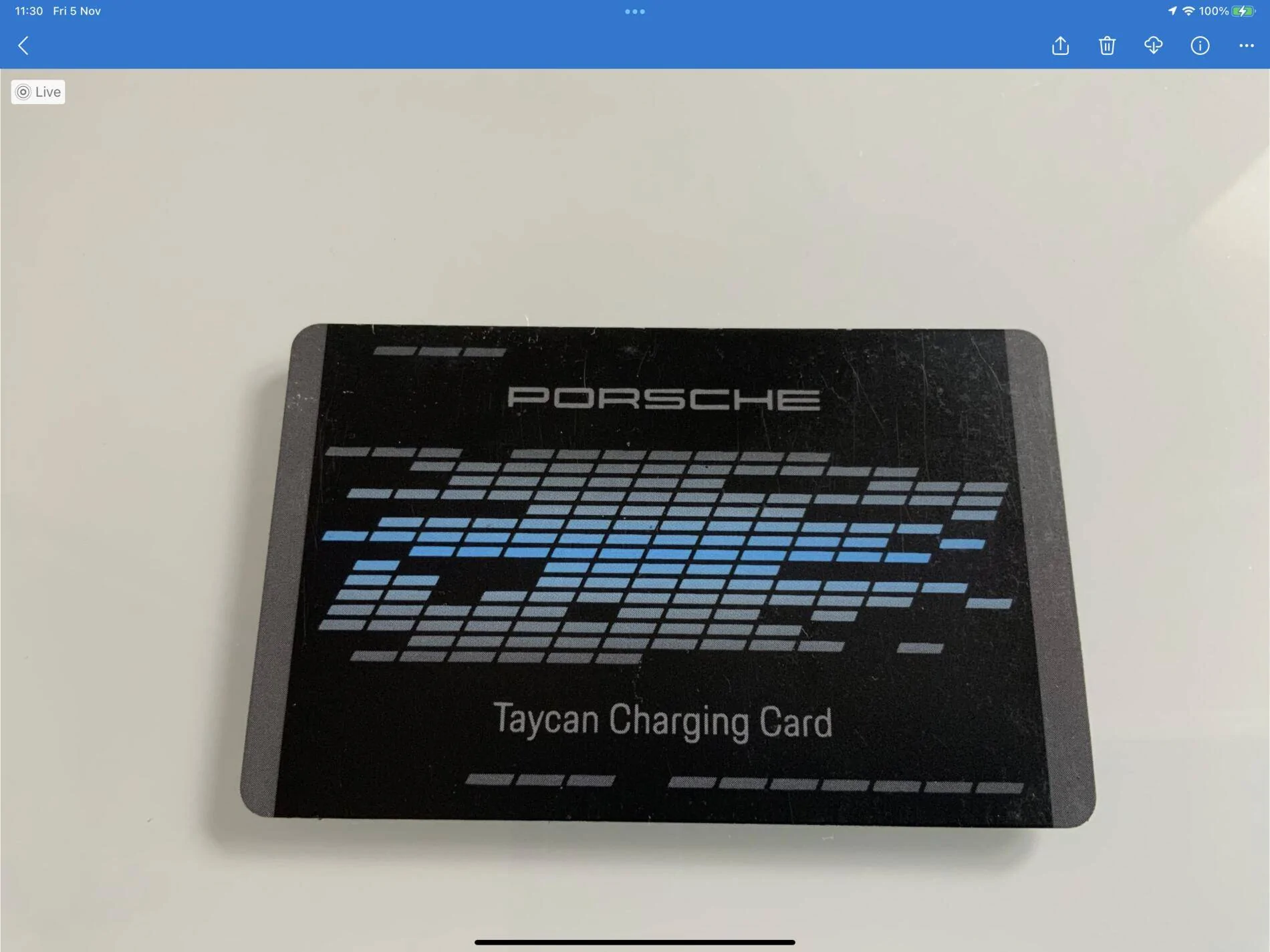 Porsche Taycan Public charging without cellphones? 20211105_113044000_iOS