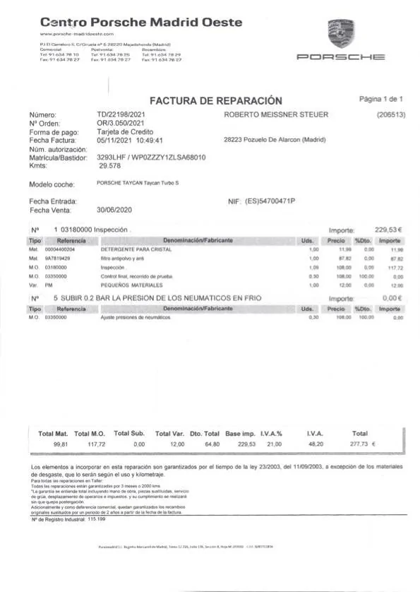 Porsche Taycan UK service & costs EEB01597-851A-4C66-A0D6-8F90232D029A