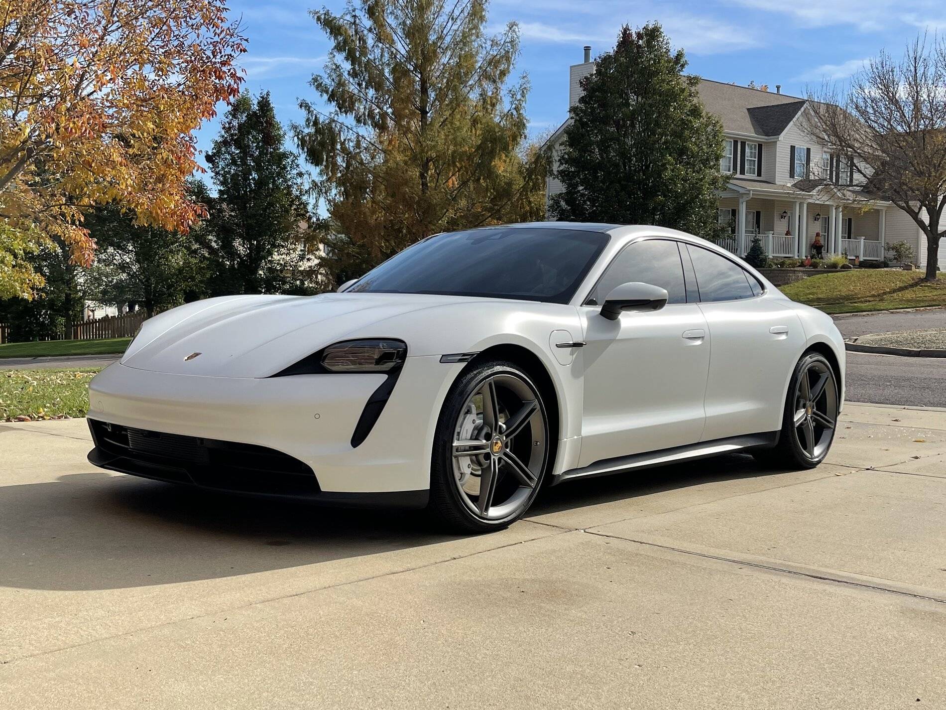 Porsche Taycan Any pics of standard white Taycan with Stealth wrap (not cwm) AB4EFD56-FC75-465C-854D-FEFC9364EBC9