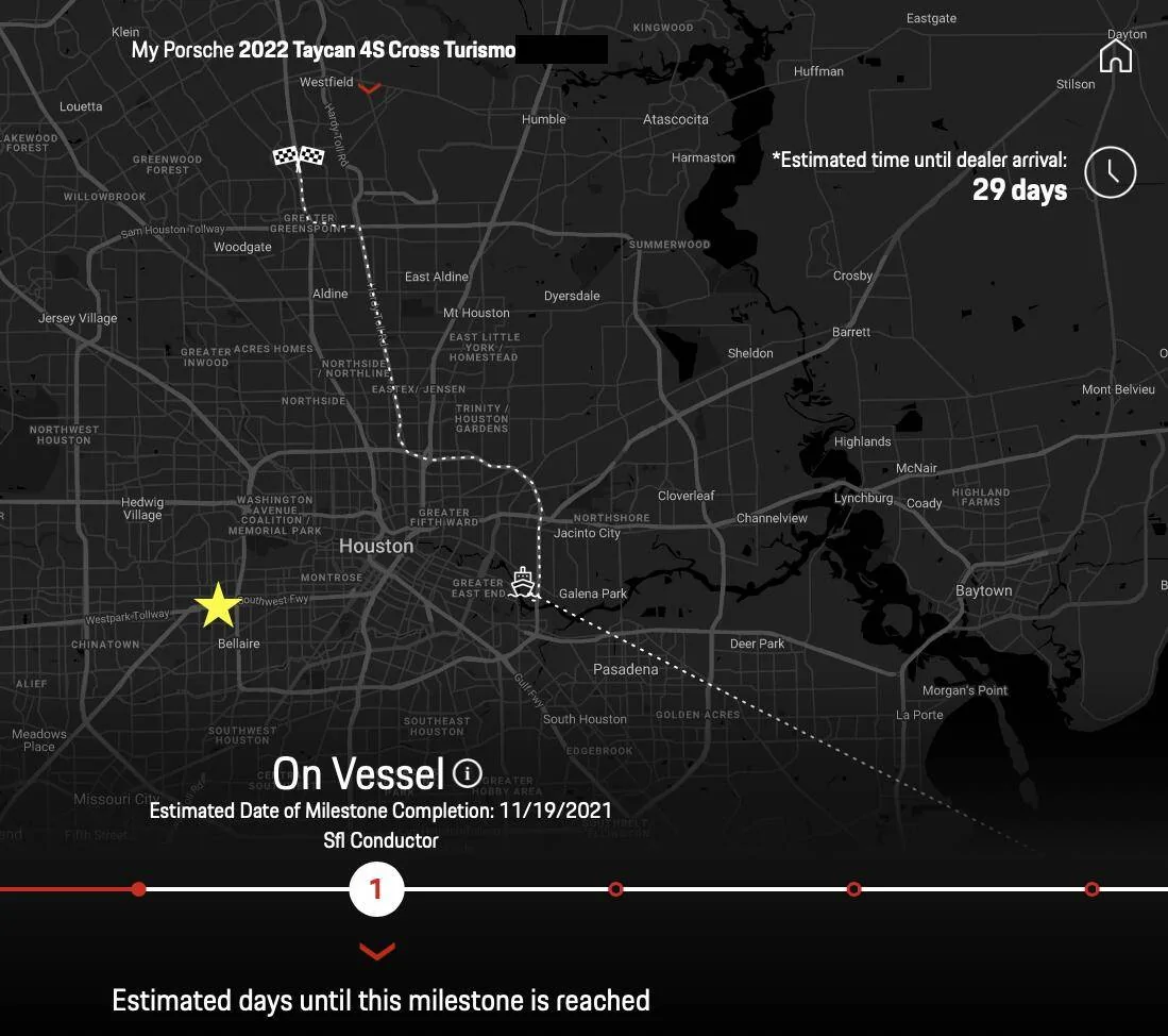 Porsche Taycan December 2021 Delivery Screen Shot 2021-11-17 at 8.00.15 PM