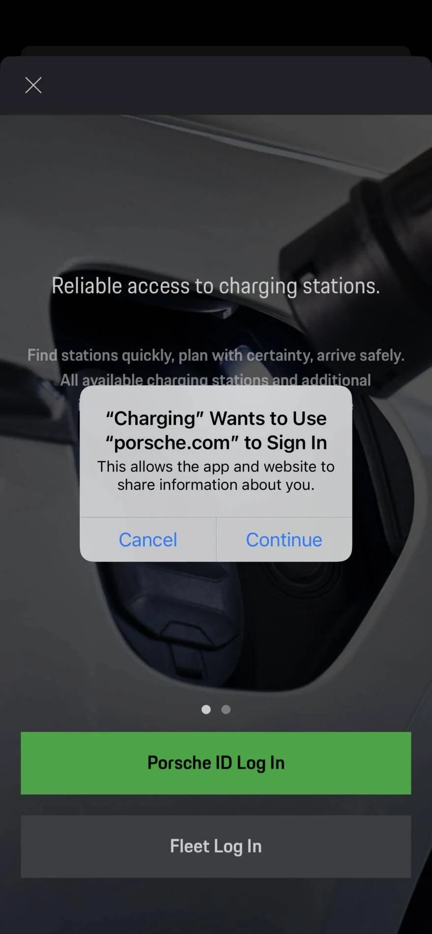 Porsche Taycan Charging App broken IMG_3041