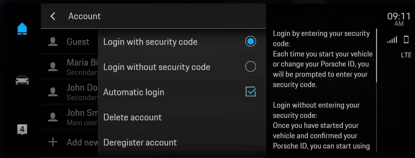 Porsche Taycan PCM Account Login location? 1638435561495