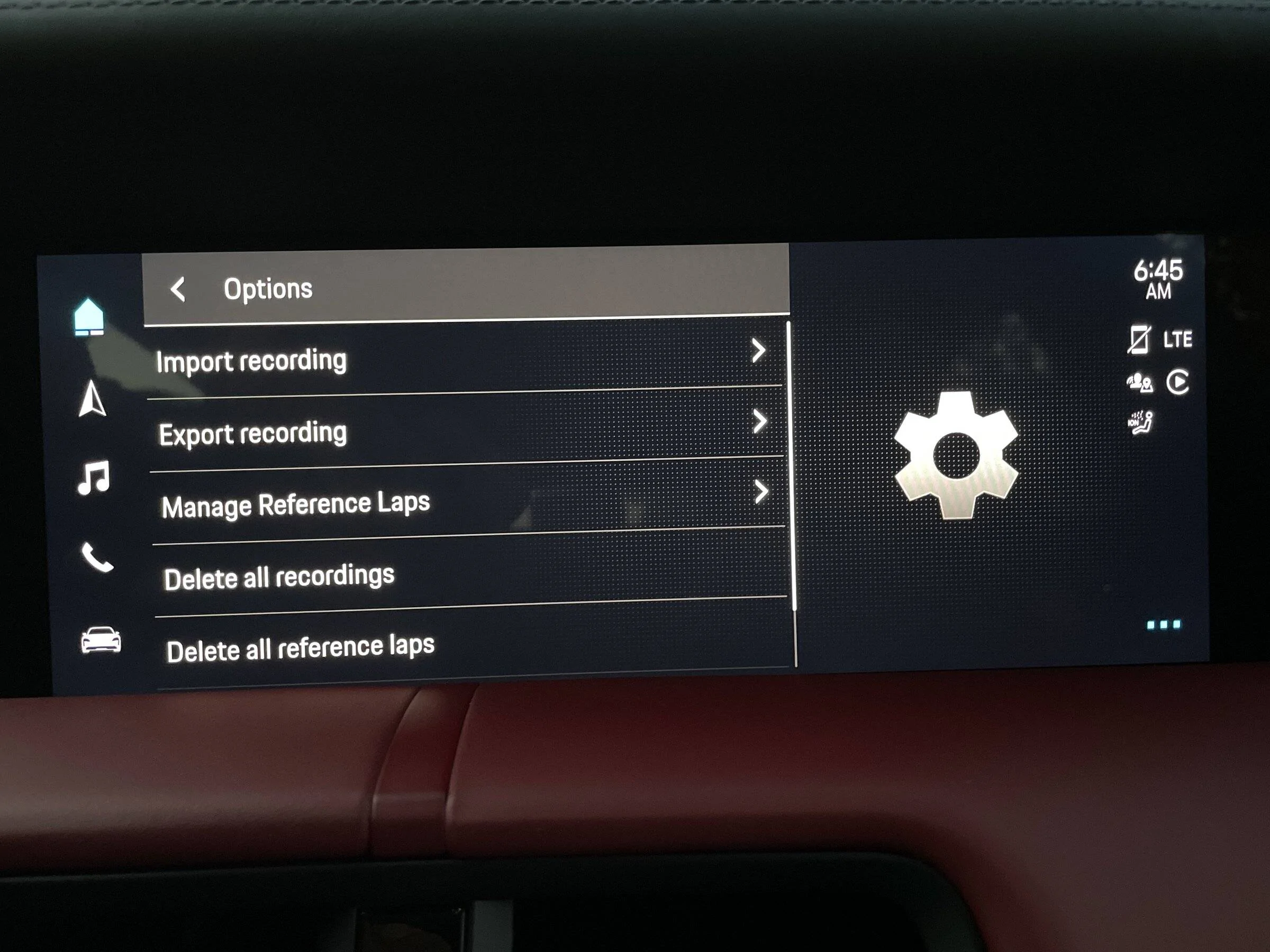 Porsche Taycan Sport Chrono app in the PCM imag