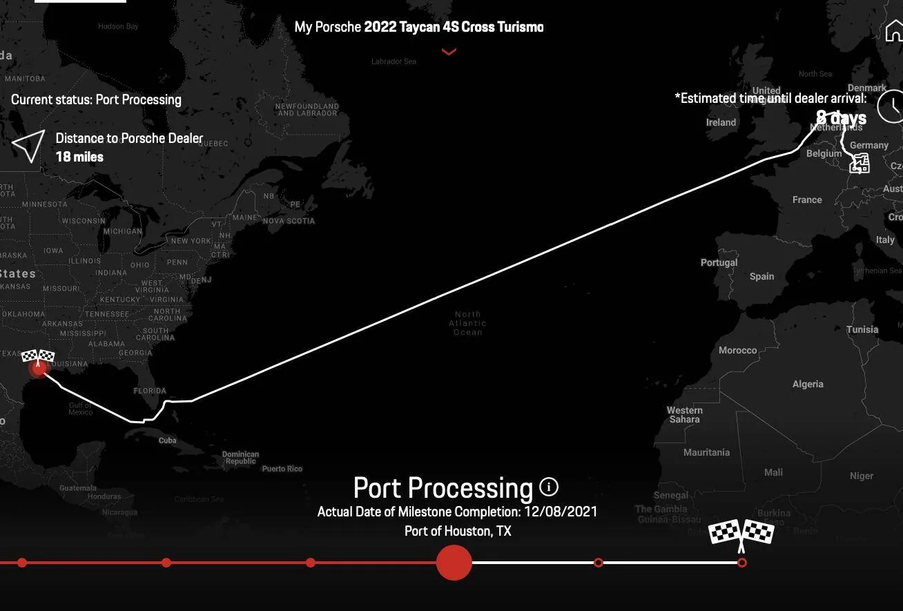 Porsche Taycan December 2021 Delivery Screen Shot 2021-12-09 at 8.15.05 AM