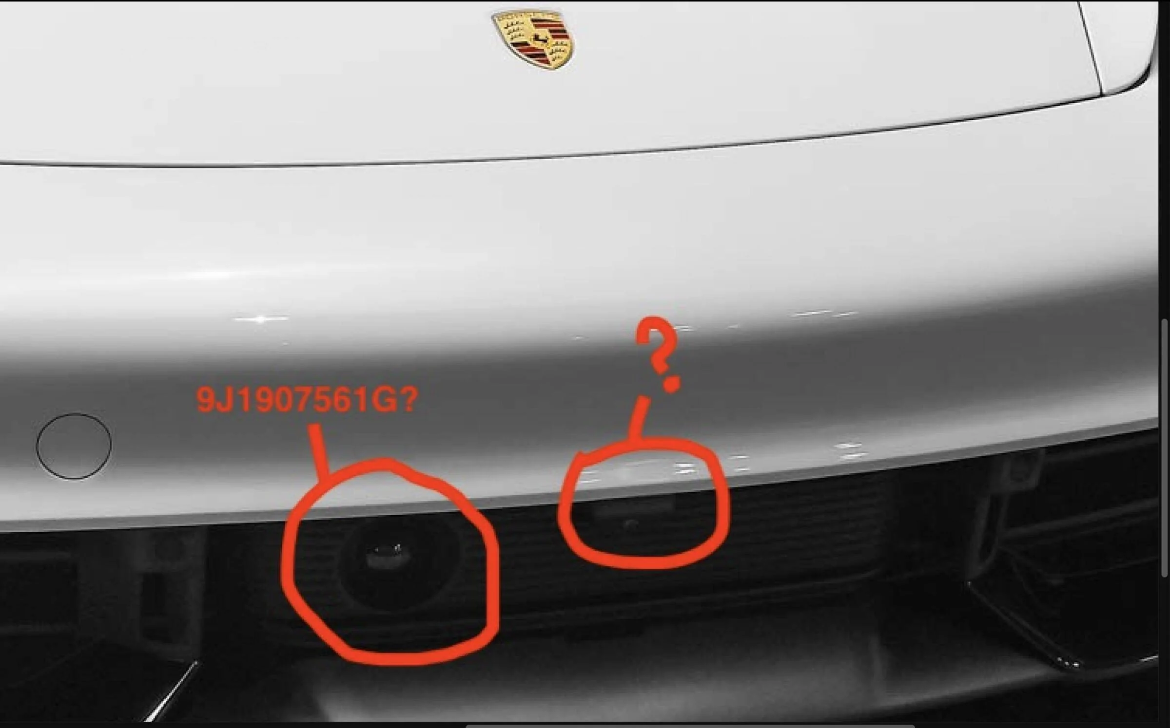Porsche Taycan Front camera part #? sensors