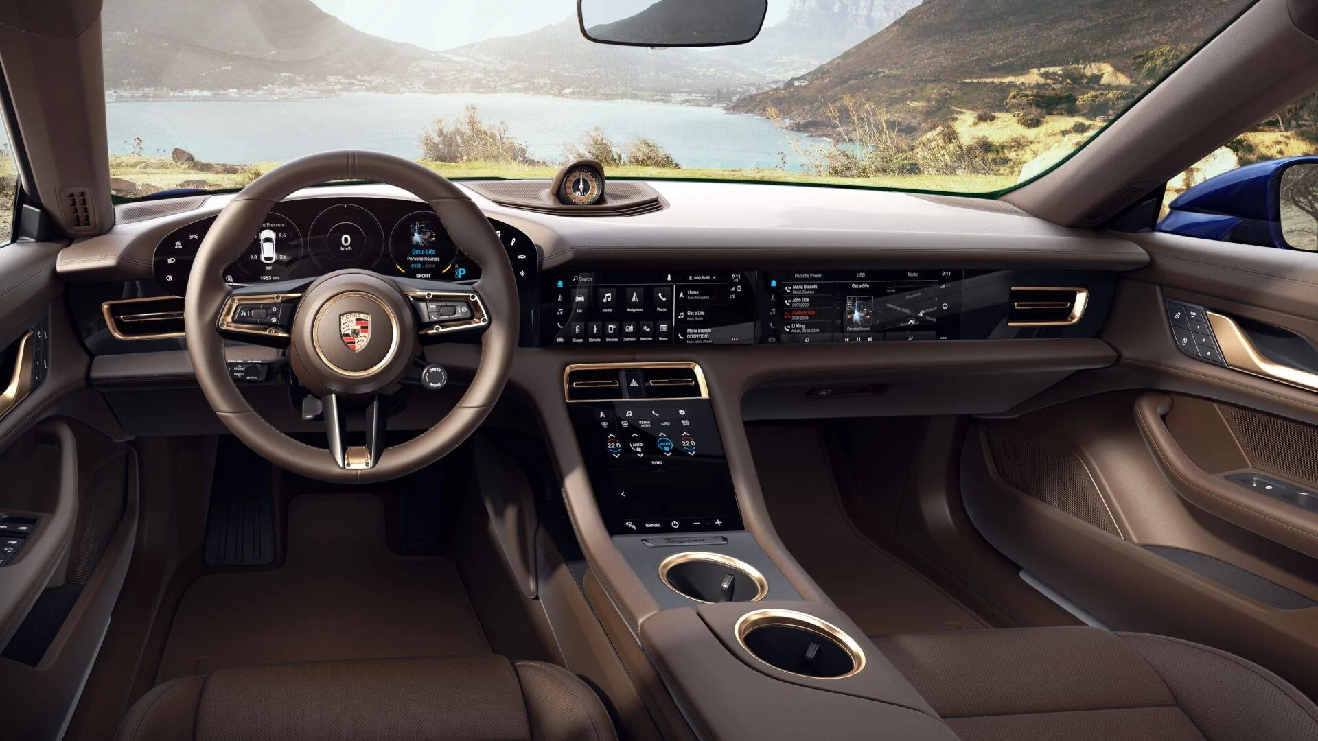 Porsche Taycan Interior-Exterior Combo question truffle brown2