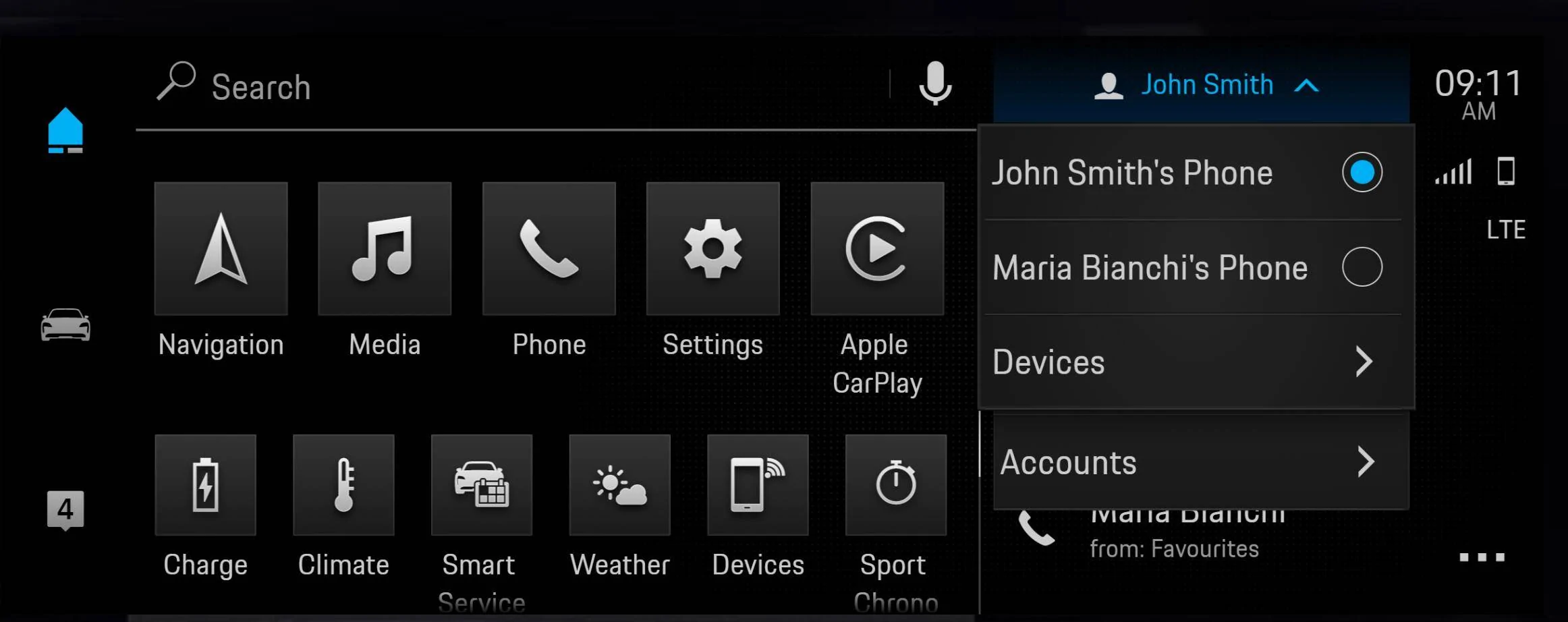 Porsche Taycan Multiple Bluetooth Phones 1639473344031