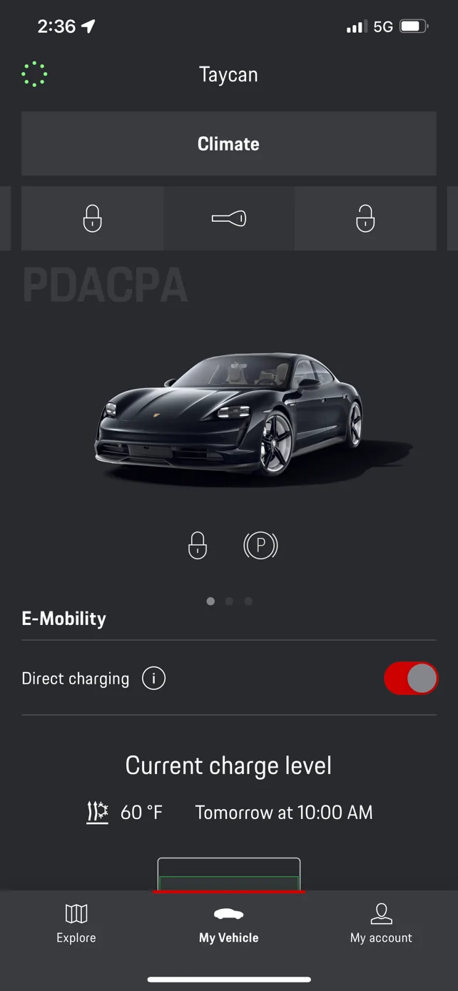 Porsche Taycan New Porsche App is garbage Lockscreen