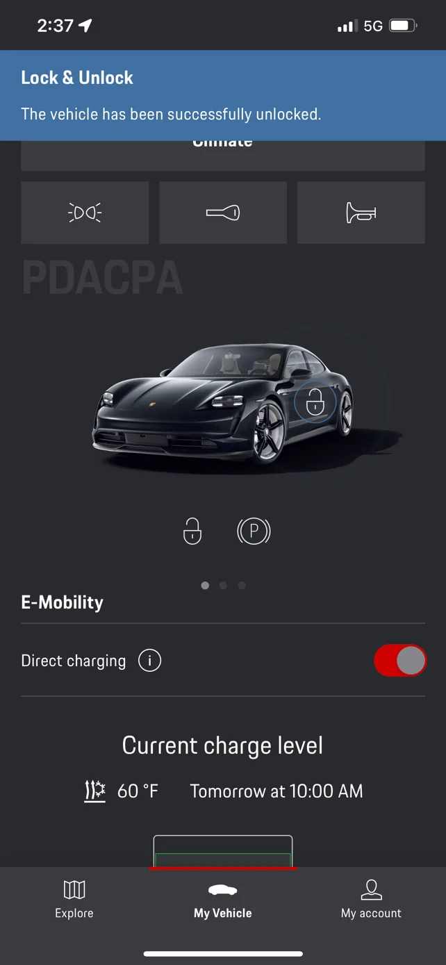 Porsche Taycan New Porsche App is garbage Unlock