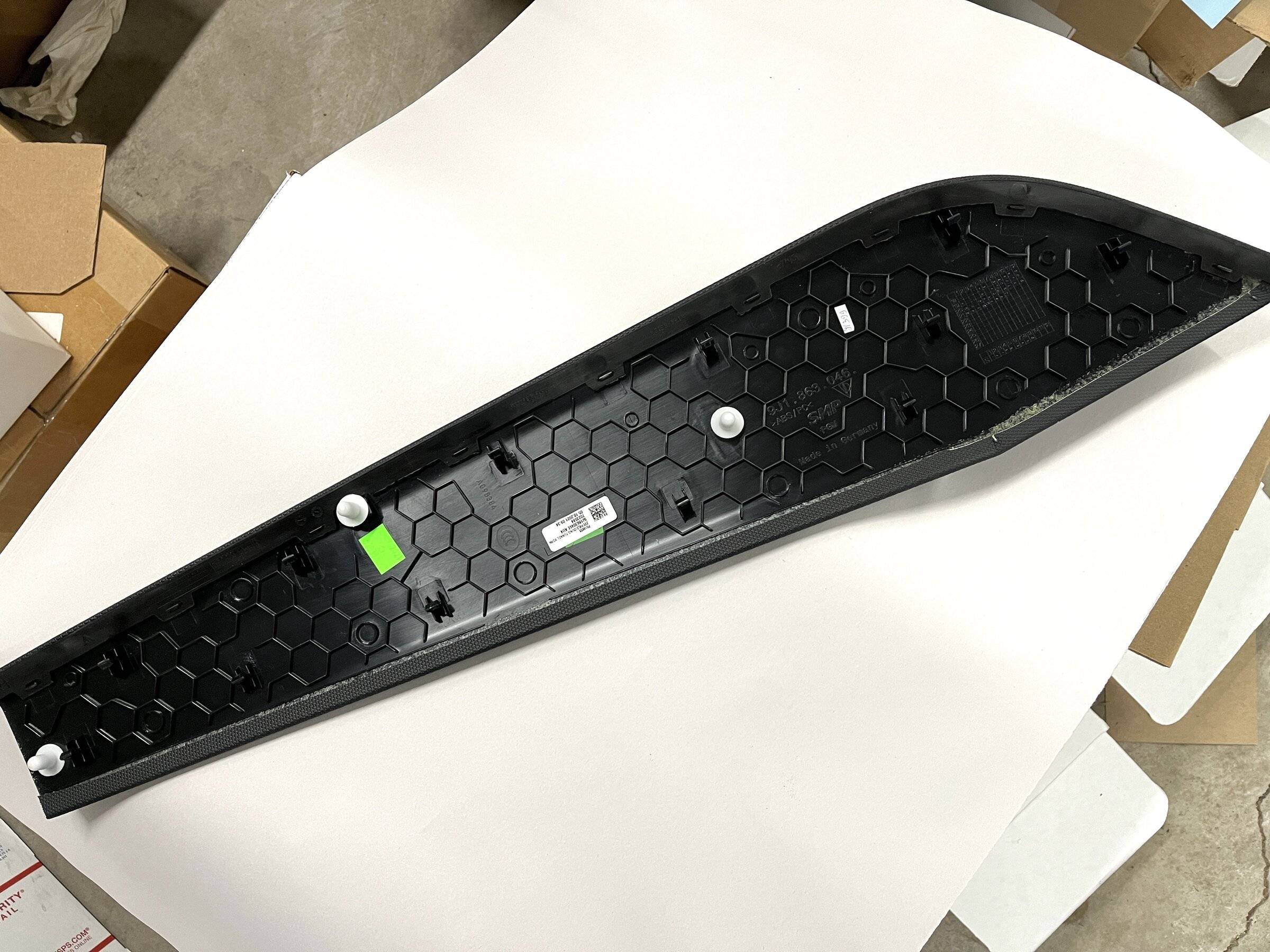 Porsche Taycan Routing Magsafe cable from passenger side of console to USB C port ConsoleSidePanel.JPG