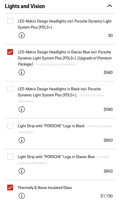 Porsche Taycan Matrix lights Screen Shot 2021-12-19 at 5.38.49 AM