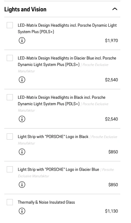 Porsche Taycan Matrix lights Screen Shot 2021-12-19 at 5.42.45 AM