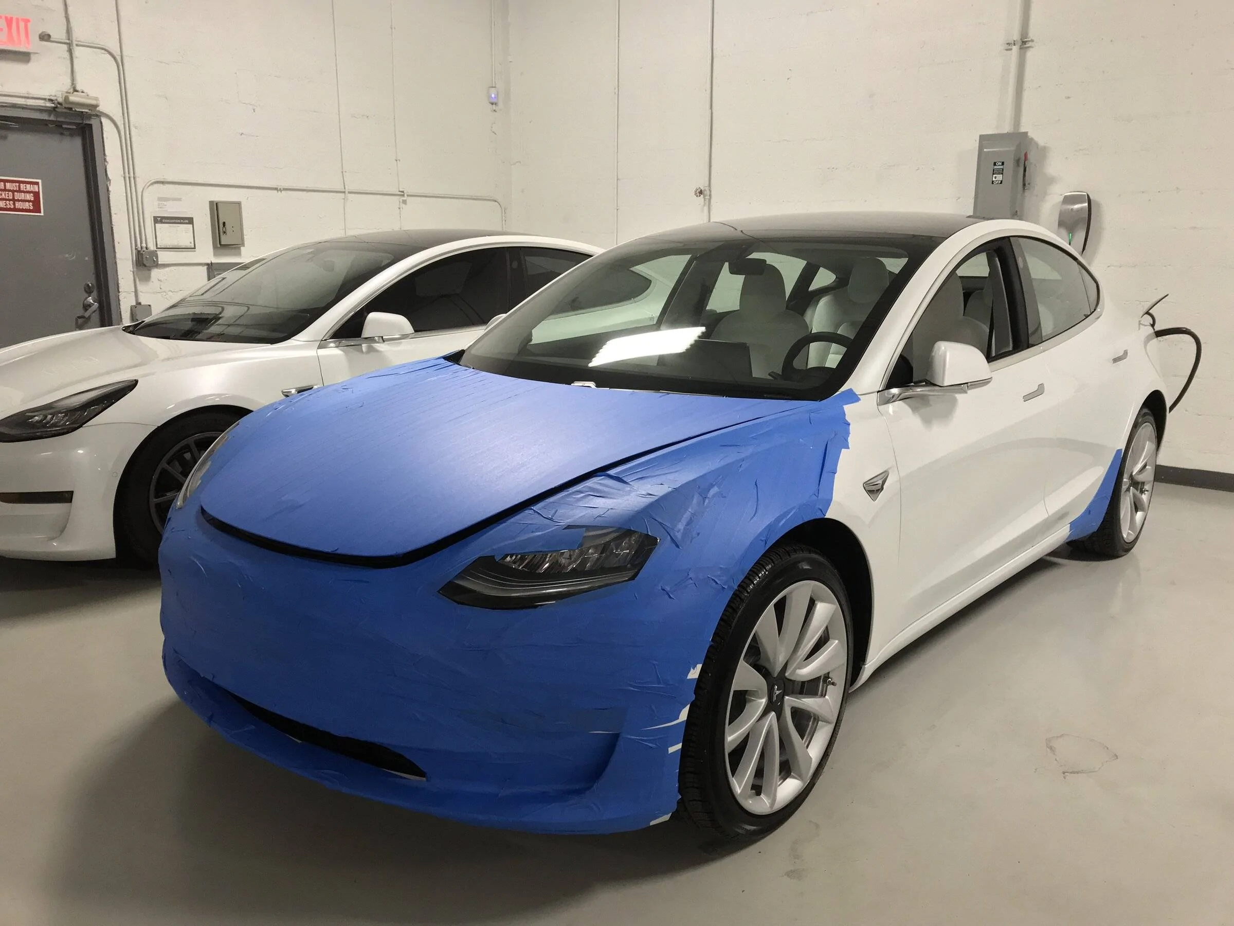 Porsche Taycan PPF options 2019 delivery taped