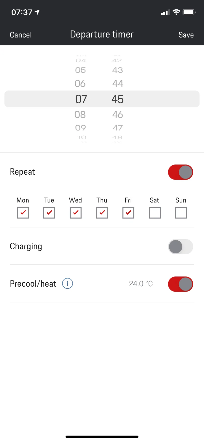 Porsche Taycan Porsche Connect Climate Control Issue Screenshot 1