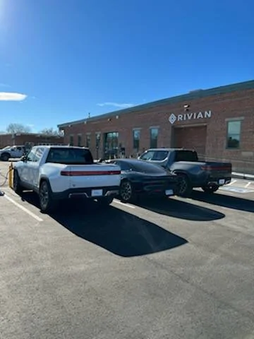 Porsche Taycan Way off topic:   when my Taycan met Rivian IMG_1751.HEIC