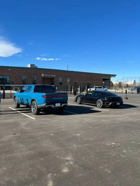 Porsche Taycan Way off topic:   when my Taycan met Rivian IMG_1760.HEIC