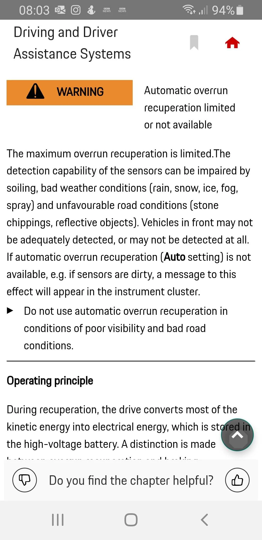 Porsche Taycan Inactivated recuperation Screenshot_20211226-080311_Porsche Good to kno