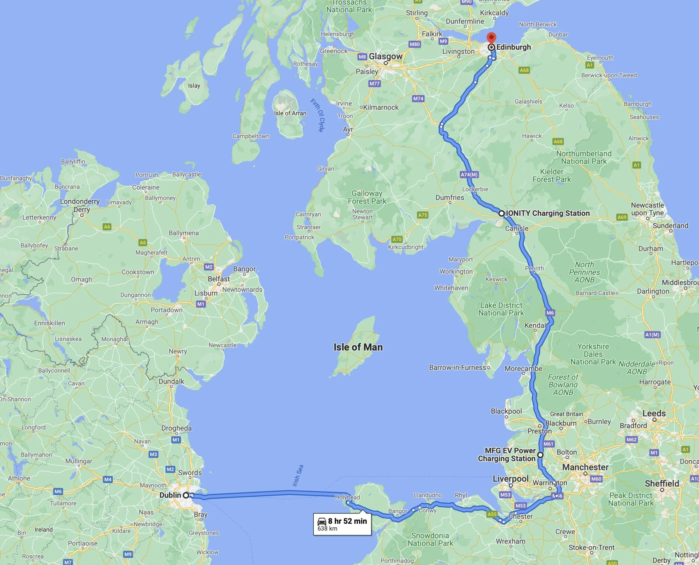 Porsche Taycan Winter 2021 road trip to Scotland Screenshot 2021-12-29 at 19.41.29