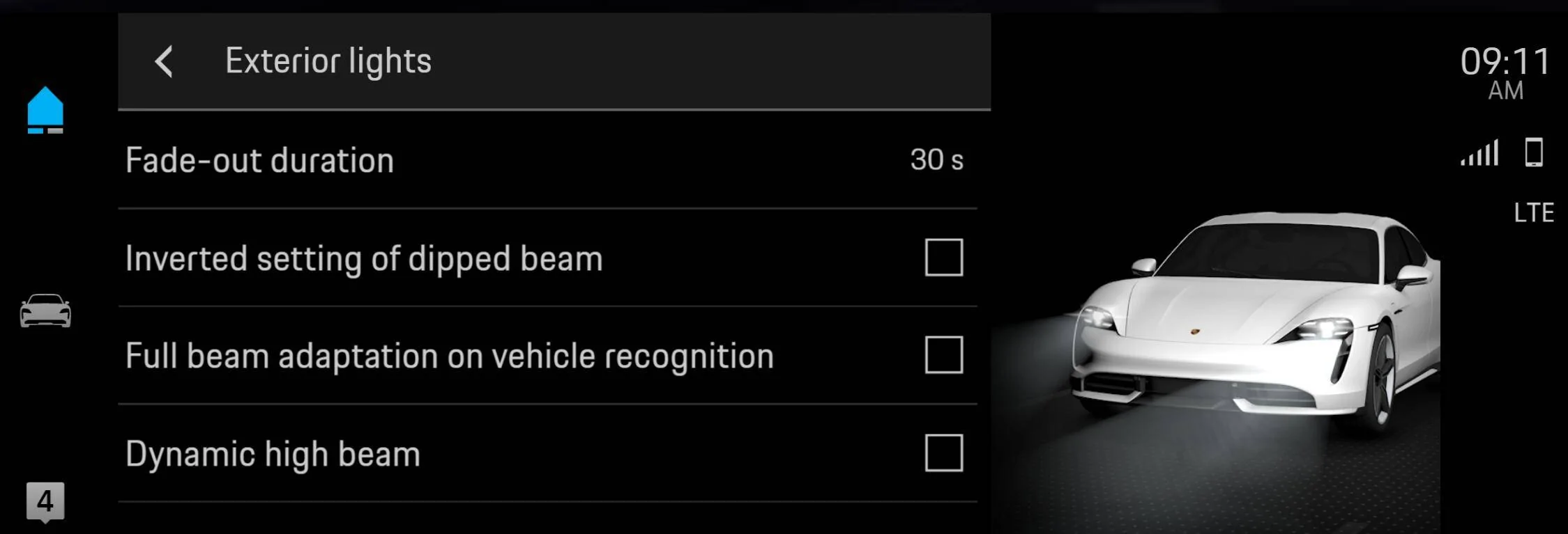 Porsche Taycan Automatic high beams 1640855127967