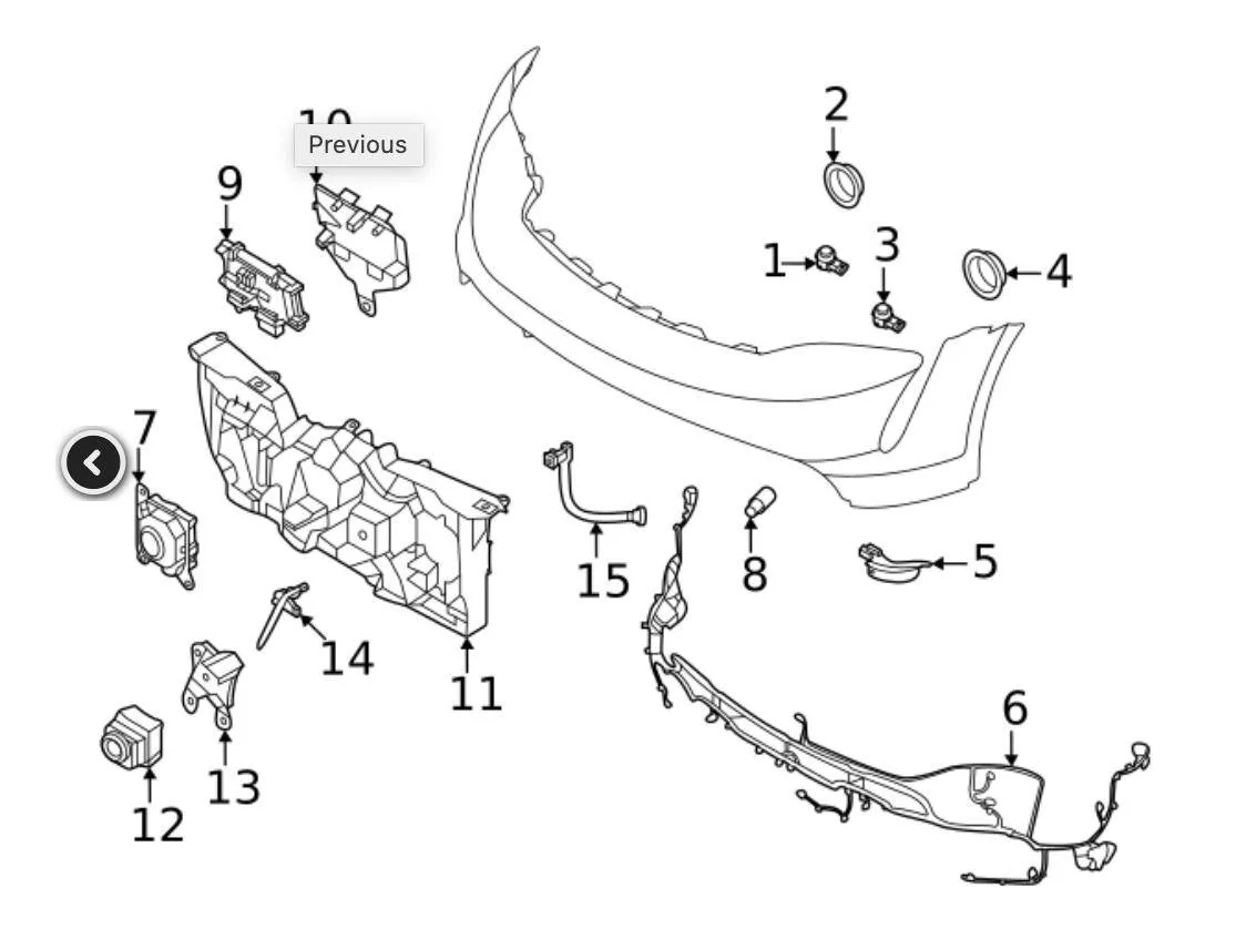 Porsche Taycan Front camera part #? GrilleComponentDrawing