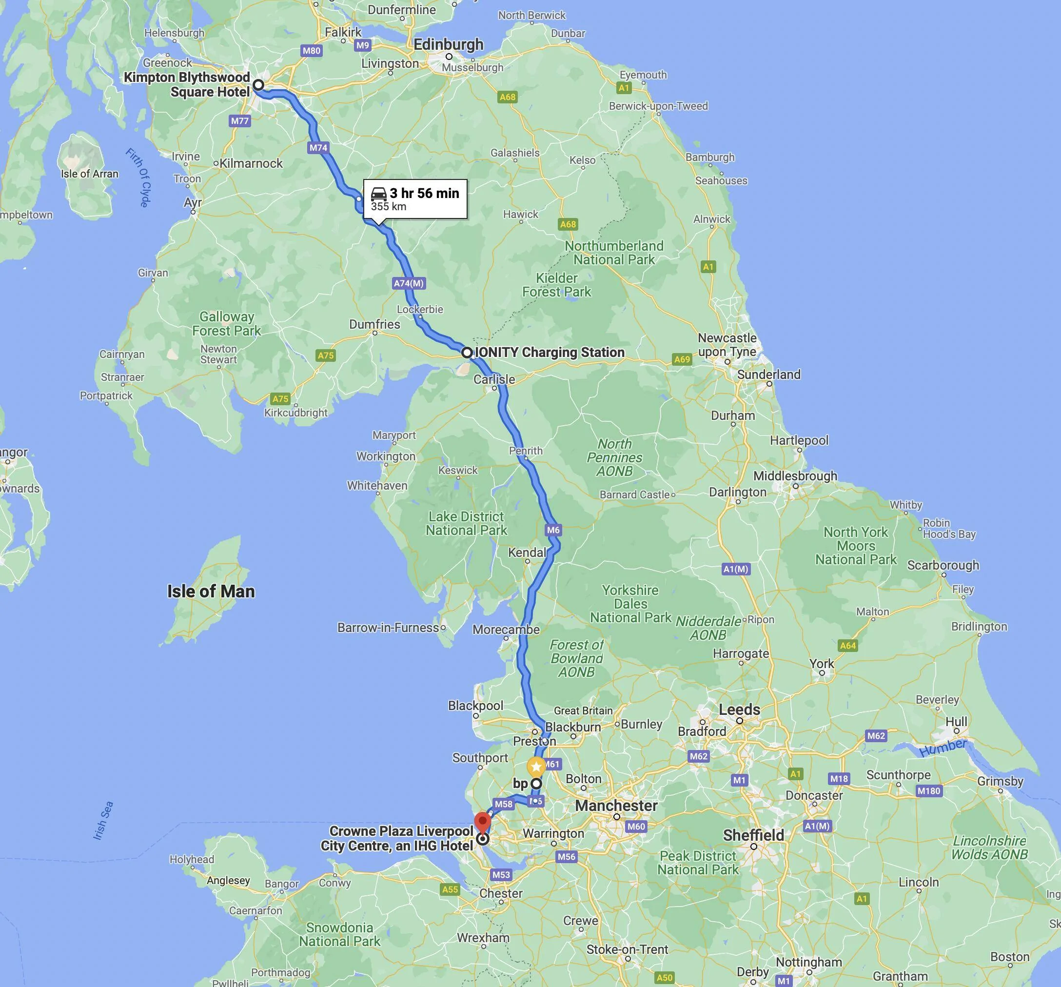 Porsche Taycan Winter 2021 road trip to Scotland Screenshot 2022-01-02 at 20.46.19