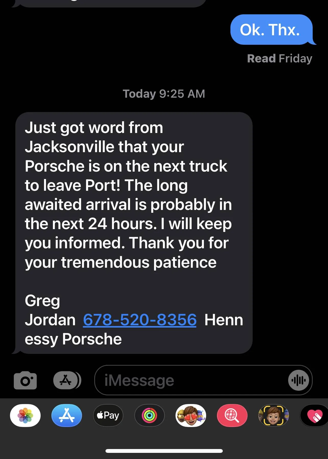 Porsche Taycan January Delivery @Jacksonville Port (US Southeast destination) B5552F82-AEB5-40B1-A277-657E70762533