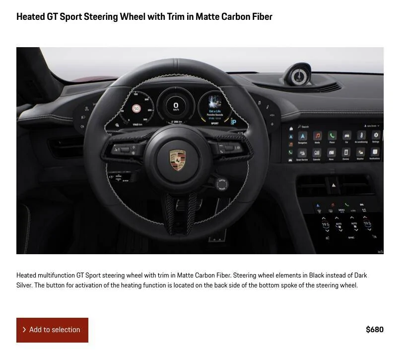 Porsche Taycan Carbon fiber steering wheel for GTS? Screen Shot 2022-01-06 at 7.46.43 AM