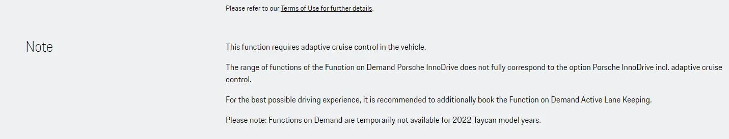 Porsche Taycan Driving Assistance Thread: ACC, LKA, ALK, and InnoDrive innodriv