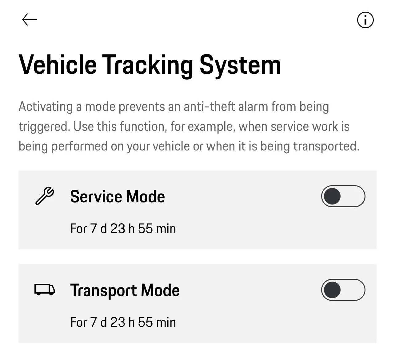 Porsche Taycan Help! Disable car at airport alarm while out of town 969D70D4-9C3D-45CA-B5DA-41A84B555F49_1_201_a