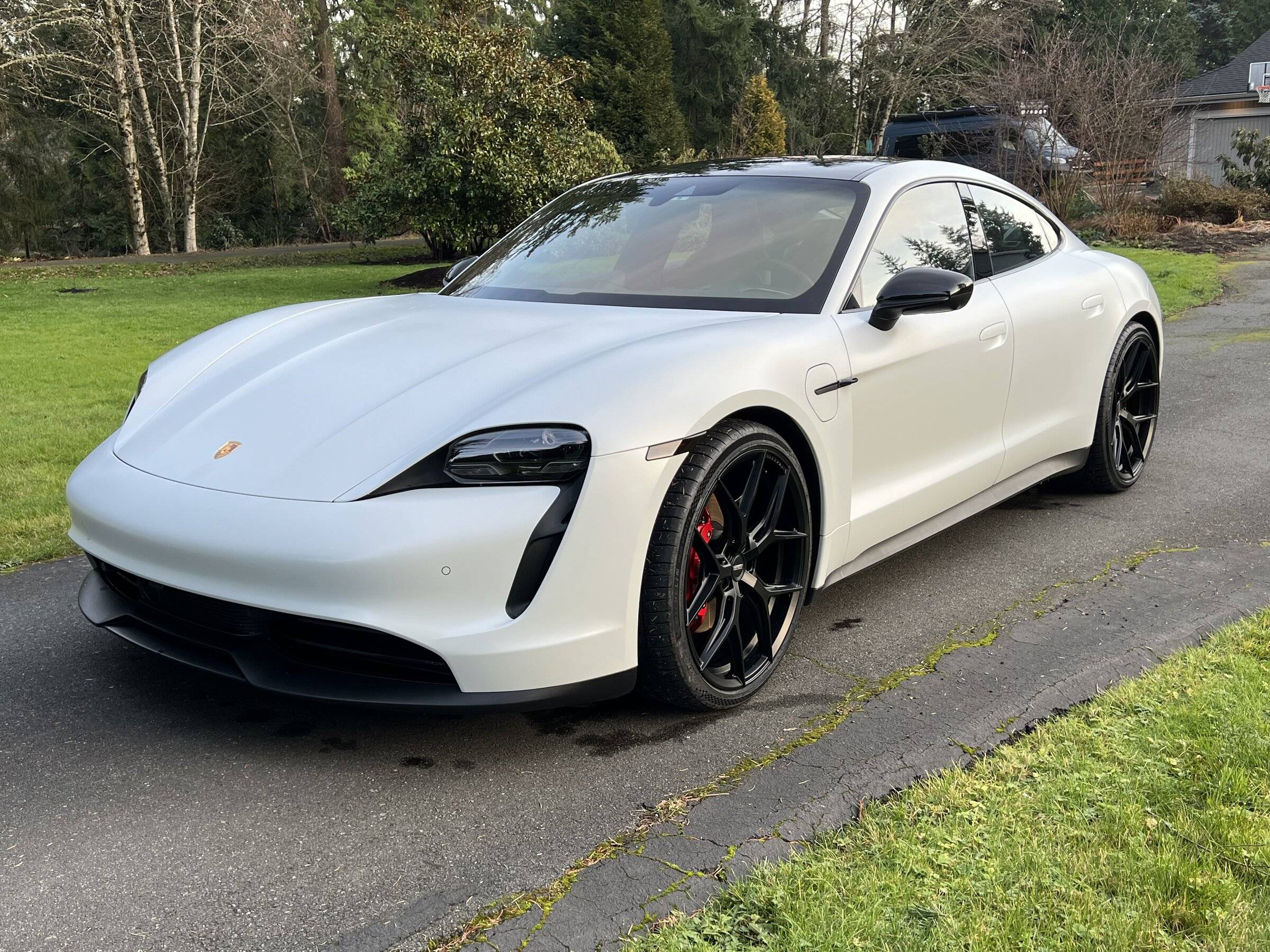 Porsche Taycan Taycan 4S transformed with full stealth wrap makeover IMG_4895[1].JPG