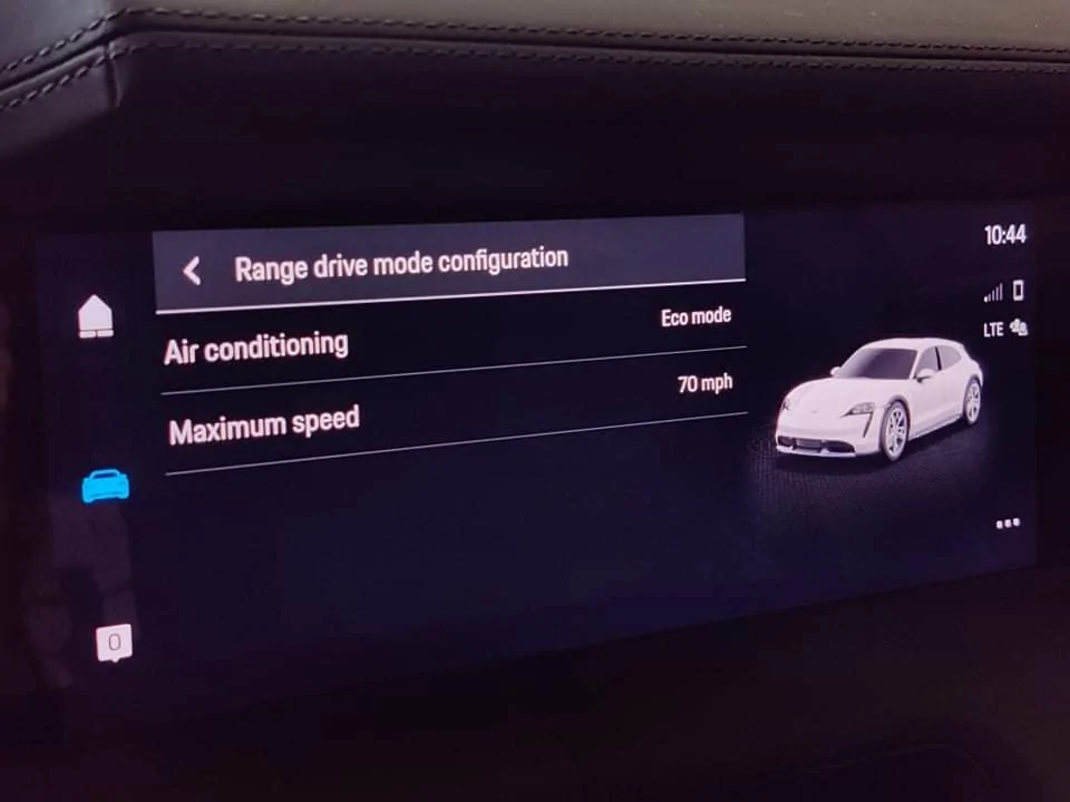 Porsche Taycan Help please - I am not able to adjust max speed for Range mode received_660980164908792