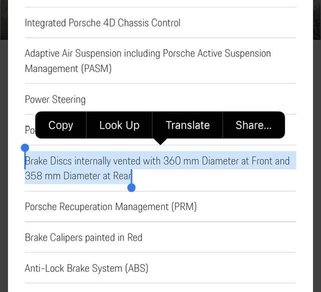 Porsche Taycan Front standard brake discs size on GTS? 8EEA695E-44BB-43C3-AEE3-93E82E80927A